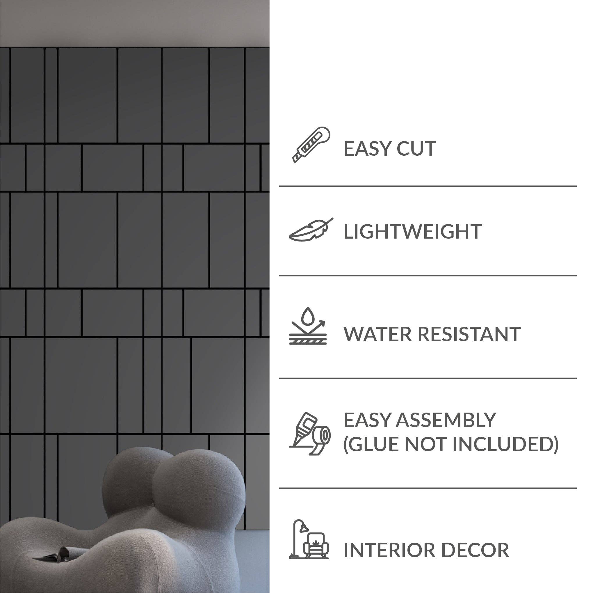 Guipp-Decor - Decoriy - Wholesale Decorative Panel - Dark Grey Modular Panels6