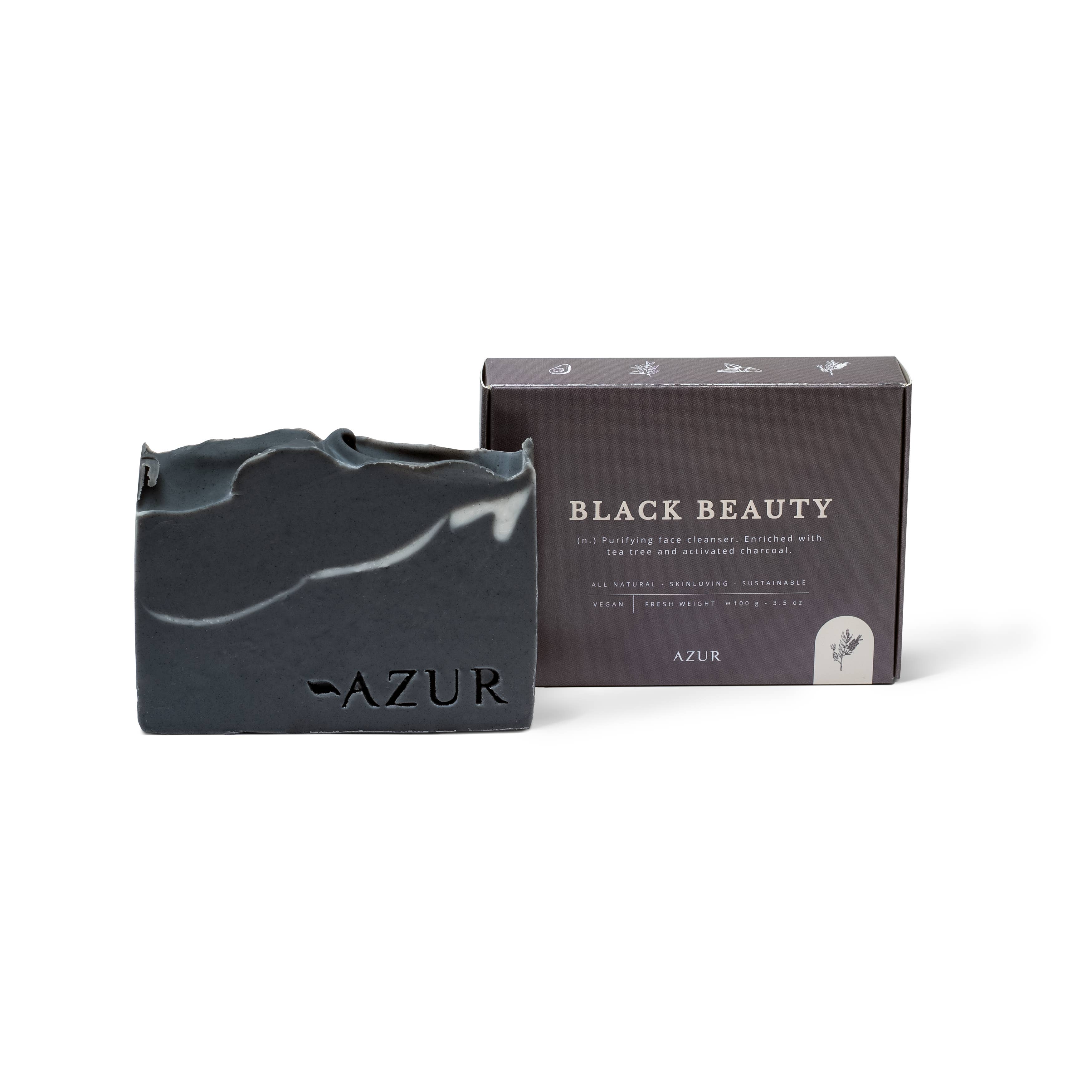 Azur Natural Bodycare BV - Wholesale Facial Cleanser - BLACK BEAUTY | natural face cleansing bar | purifying