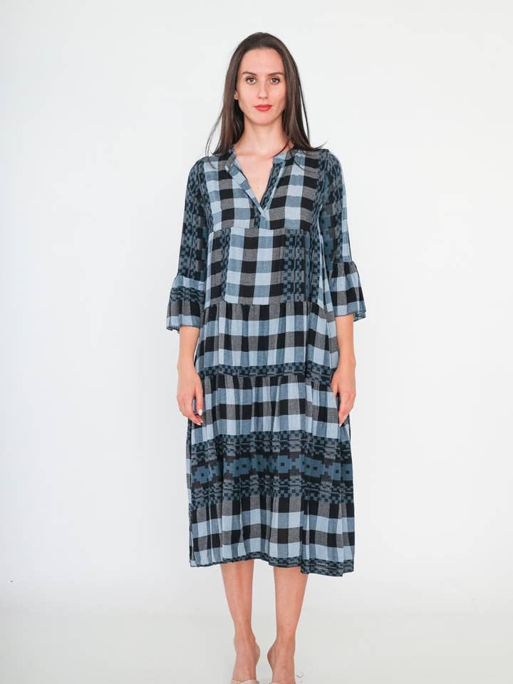 VESTIDO ALGODÃO NAVY por atacado de LINEN & COTTON HOUSE