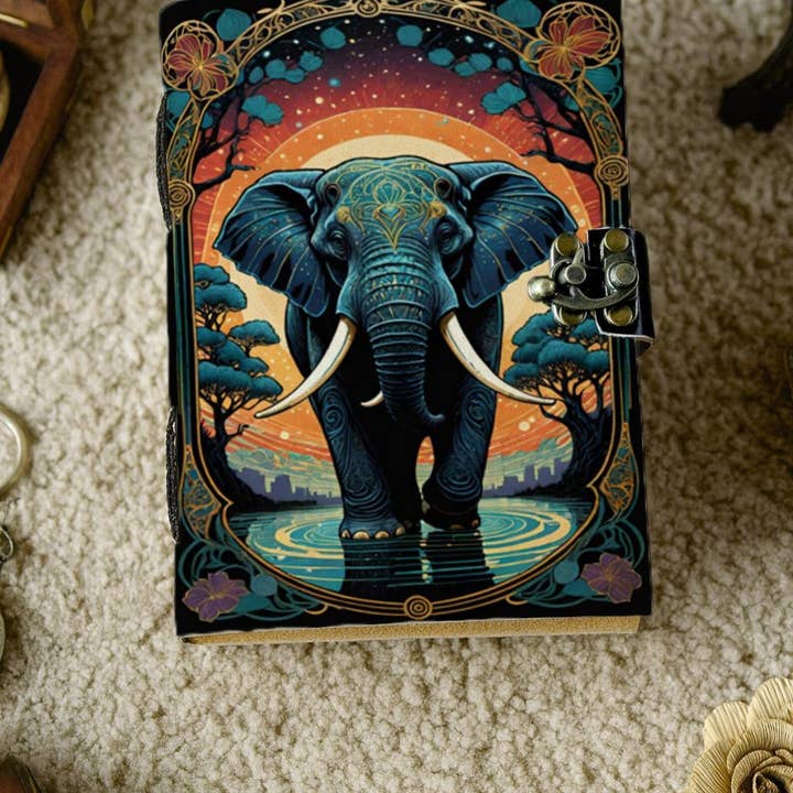 MNM HANDICRAFTS - Wholesale Journal/Diary - Handmade Leather Journal, Elephant Notebook, Safari Wildlife2