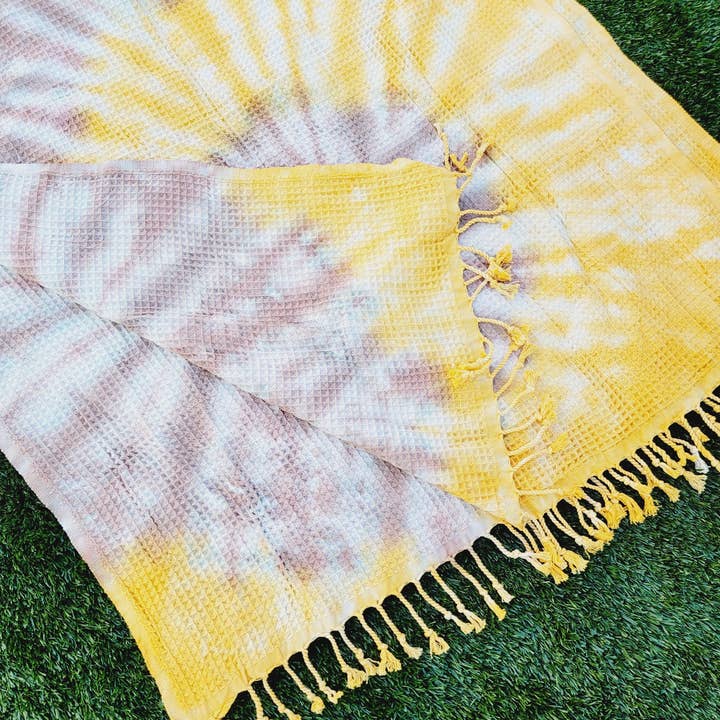 EBRU Home – wholesale Throw blanket – 4 WAFFLE THROW/ Blanket , Assorted Tie-Dye Waffle Towel10