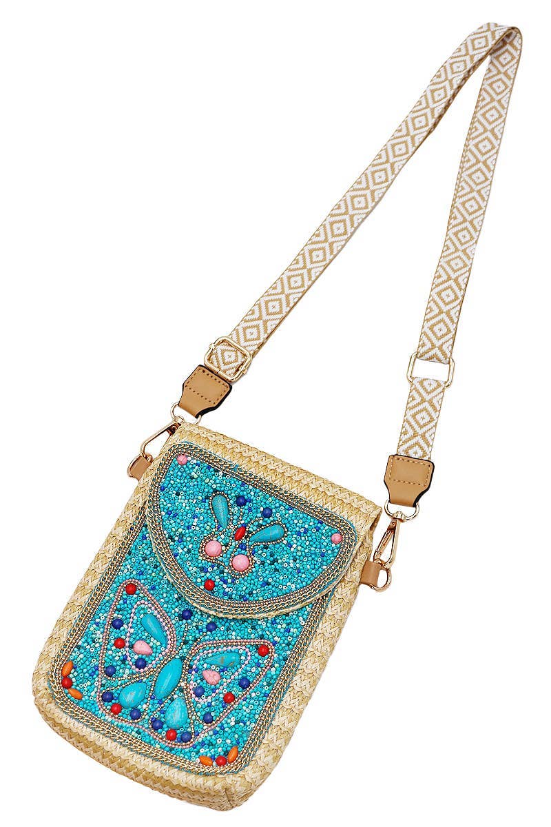 Cap Zone - Wholesale Crossbody Bag - Women's - Butterfly Bohemian Artisan Beaded Crossbody Bag5