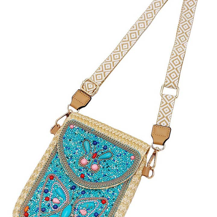 Cap Zone - Wholesale Crossbody Bag - Women's - Butterfly Bohemian Artisan Beaded Crossbody Bag5