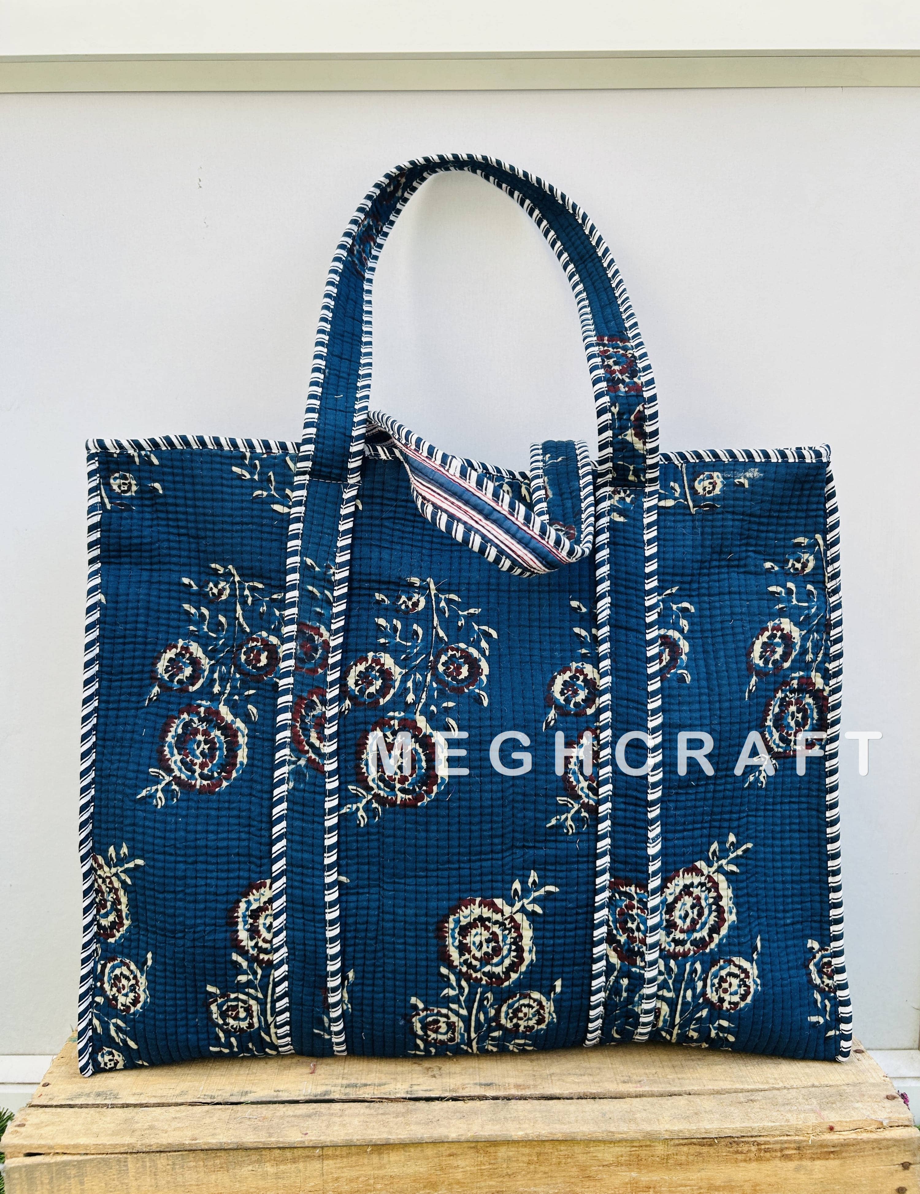 Meghcraft - Wholesale Tote Bag - Women's - Assorted Cotton Quilted Multipurpose Tote Bag | Beach Bag8