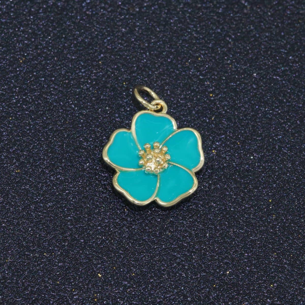Aim Eternal - Wholesale Individual Charm/Pendant - Dainty Hibiscus Charm Tropical Flower Gold Filled Enamel Charm Hawaiian Inspired Jewelry Pendant for Necklace Bracelet Earring Component M-505 M-506 M-5075