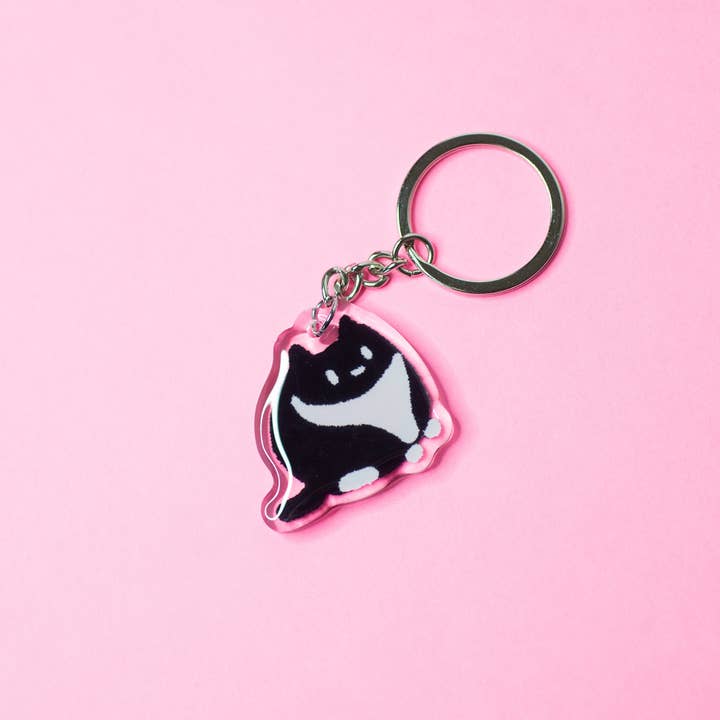 Robot Dance Battle - Wholesale Keychain - Unisex - Tuxedo Cat Acrylic Keychain