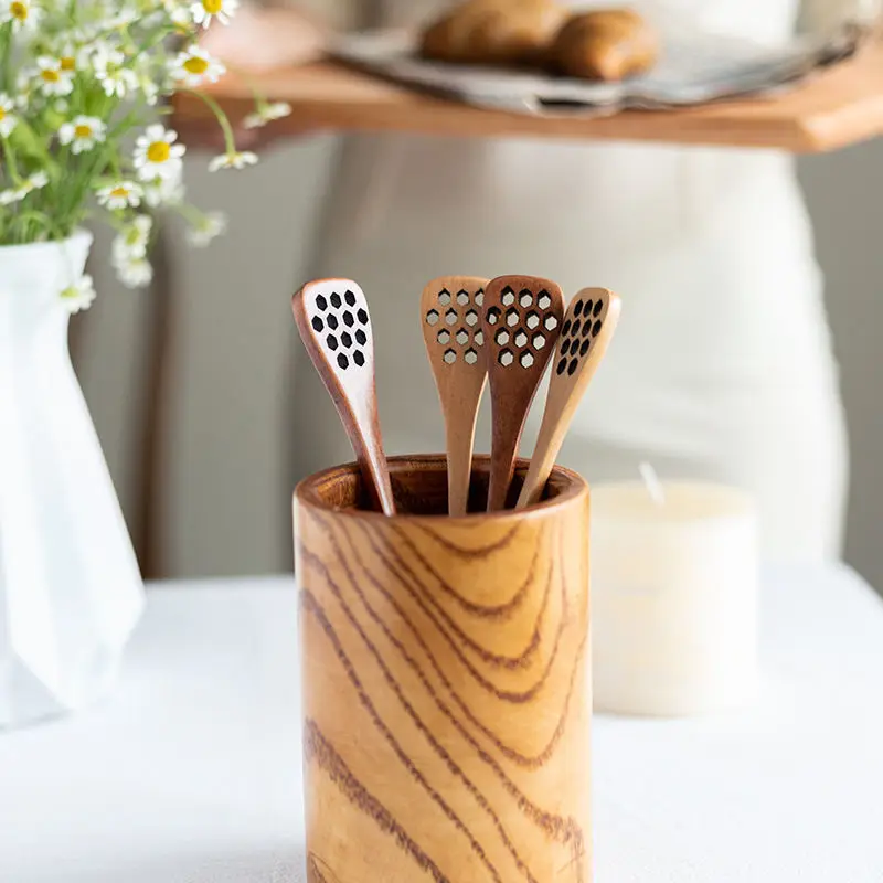 Sostraw & SmartThings - Wholesale Honey Dipper - Wooden Honey Spoon with Holes3