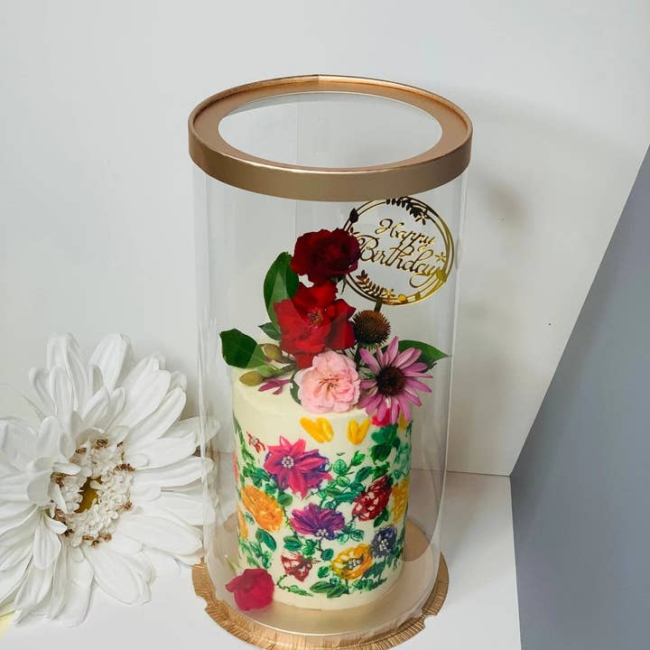 Tall Clear Cake Box 8.5" x 17.5" Round Extra Large for wholesale by Sweet Degrees Kitchen
