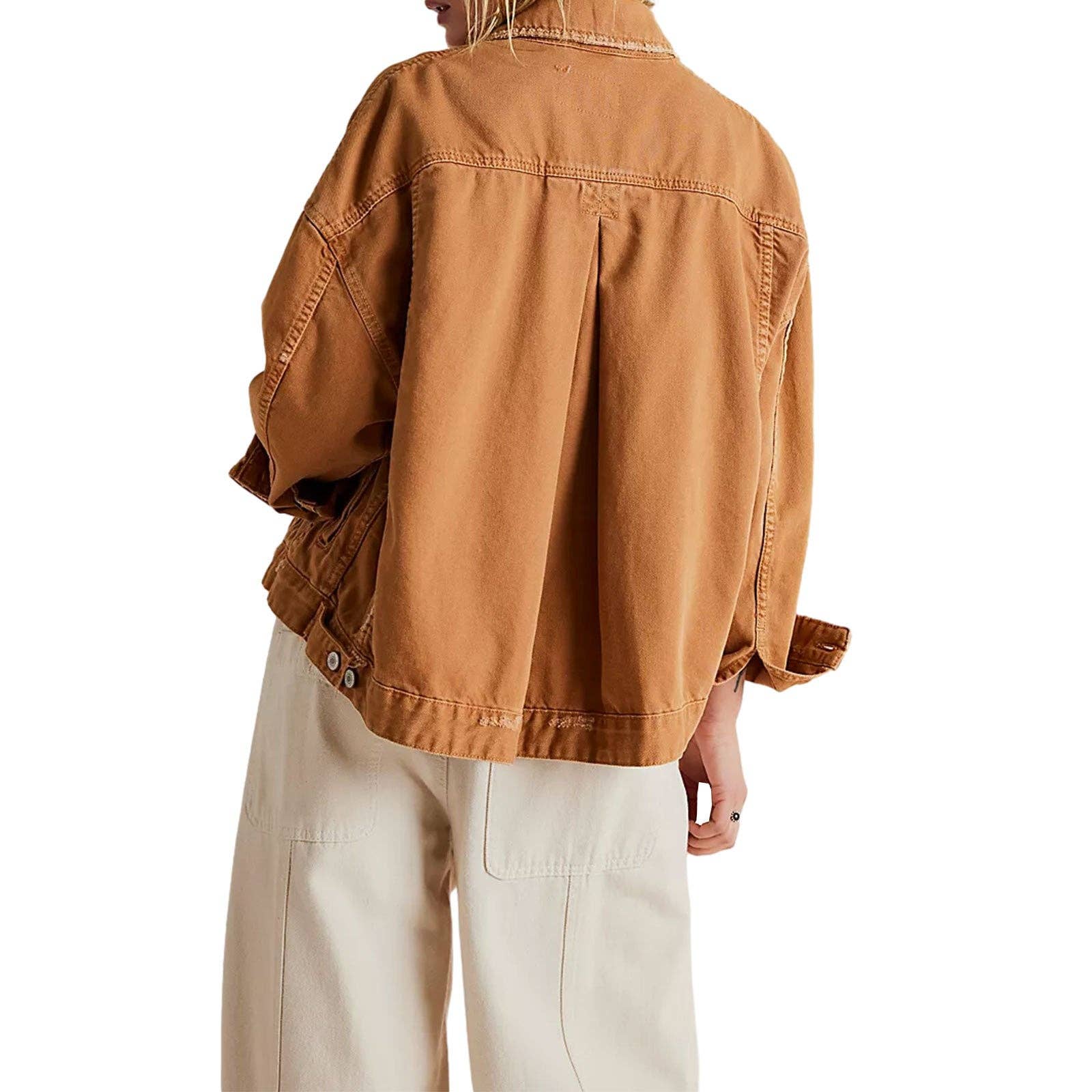 Dipped Shop - Vendita all'ingrosso Giacca di jeans - Donna - Giacca di jeans ampia a tinta unita alla moda DP25E8253