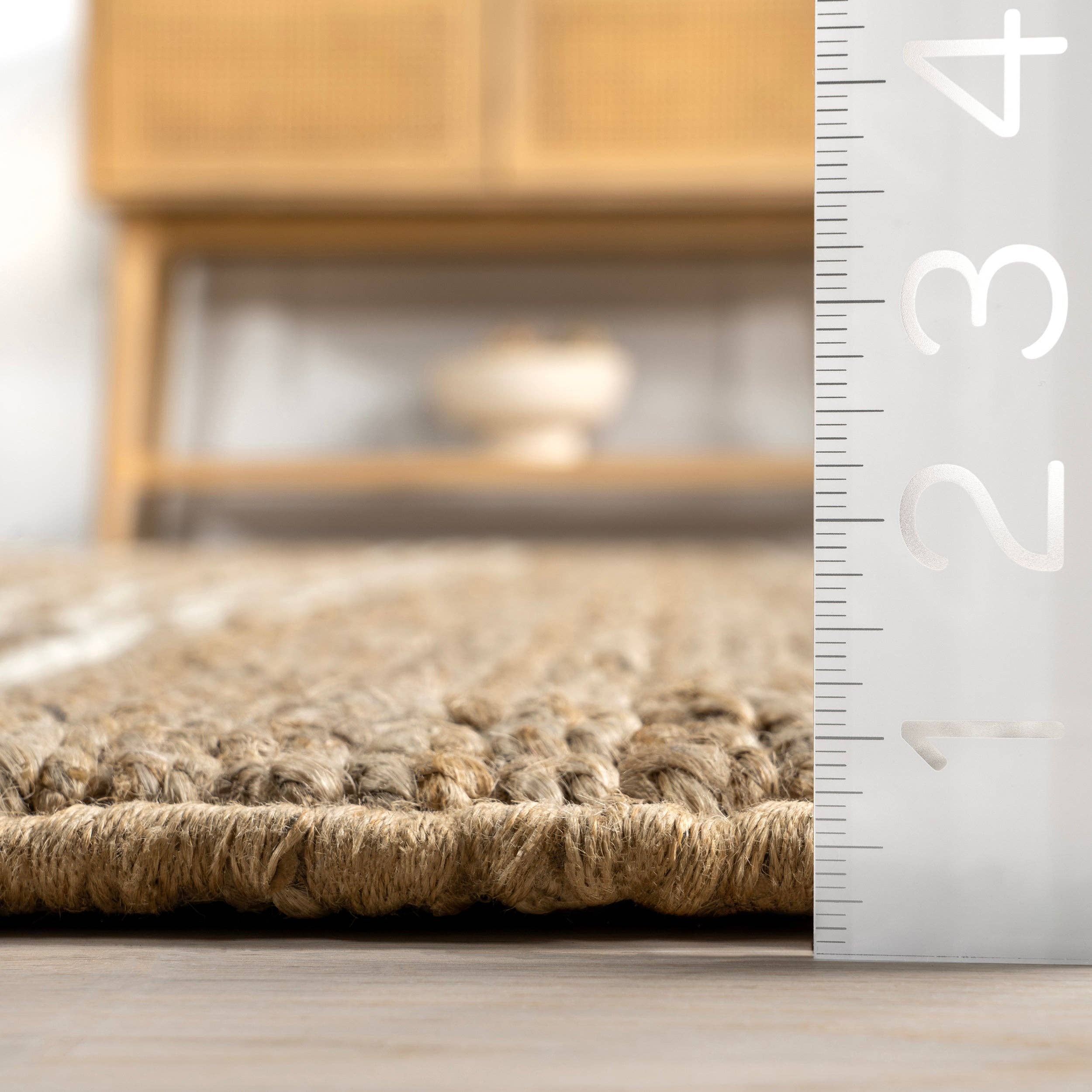 Naturel Tapis de zone en jute rayé Hanna en vente sur Faire1