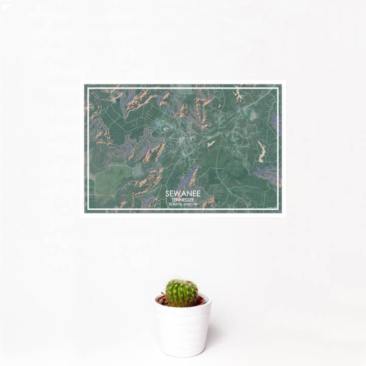 JACE.design – wholesale Art print – Sewanee TN Map Print Afternoon1