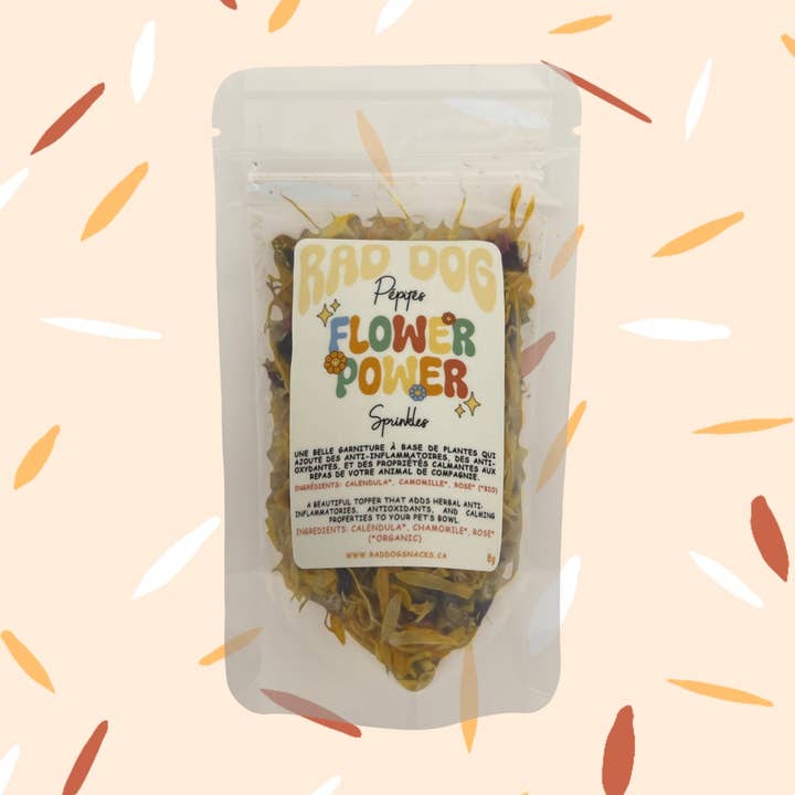 Flower Power Sprinkles for wholesale by Rad Dog Snacks
