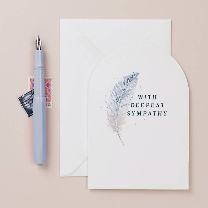 Feather Sympathy Card | Condolences Cards | Greeting Cards for wholesale by Sister Paper Co.