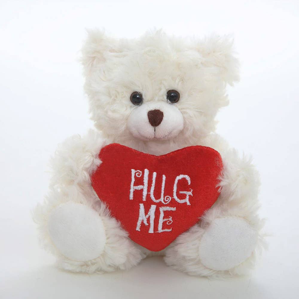 Plushland - Vendita all'ingrosso Peluche - Bambini e neonati - Orsacchiotto di San Valentino da 6" e 9" con un messaggio sul cuore che tiene in mano10