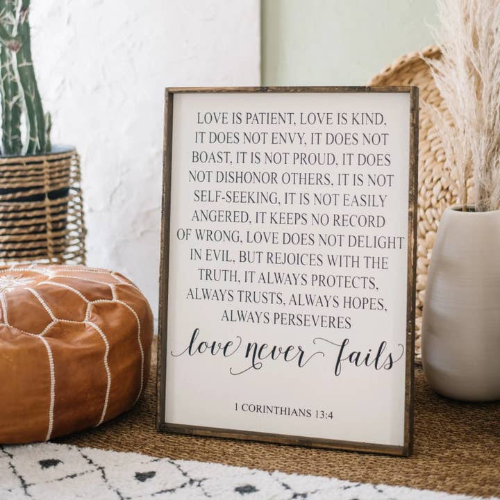 Williamraedesigns - Wholesale Art Print - Corinthians Verse Framed Print - Christian Decor1