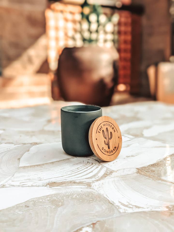 Palo Santo: Boho Southwestern 10 oz Hemp Candle for wholesale by The Modern Sonoran