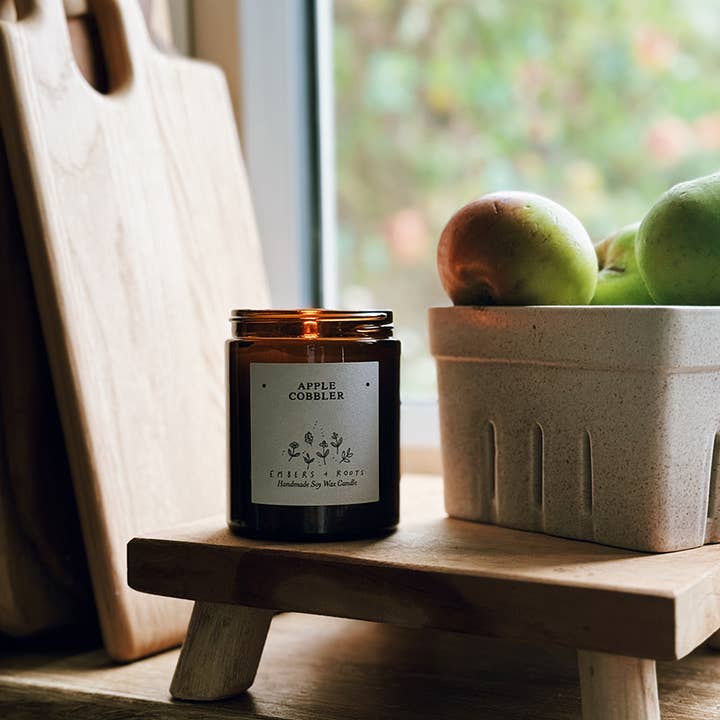 Embers & Roots - Wholesale Jar/Filled Candle - Apple Cobbler Soy Candle2
