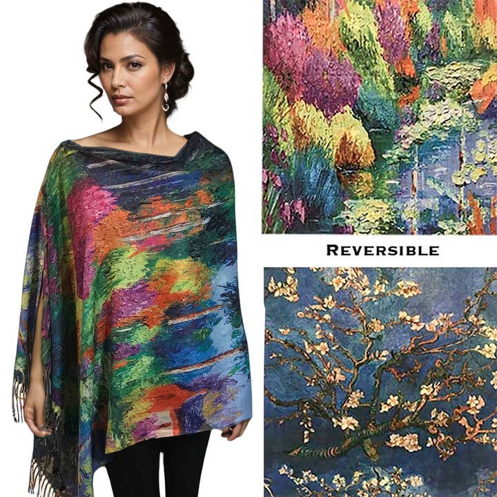 The Magic Scarf Company - Wholesale Wrap - Women's - 3180 - Sueded Art Design Button Shawls 7