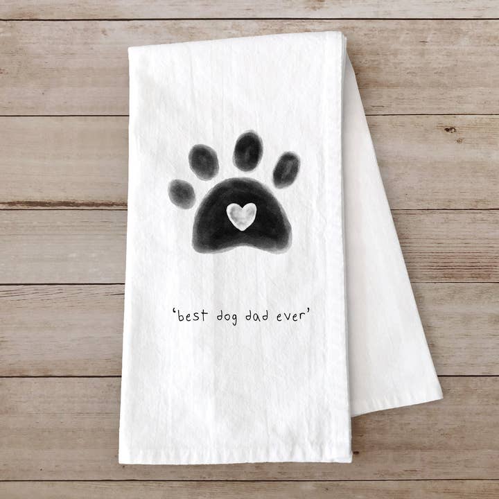 Best Dog Dad Ever Tea Towel – Pet Gift for Him for wholesale by Susan Case Designs