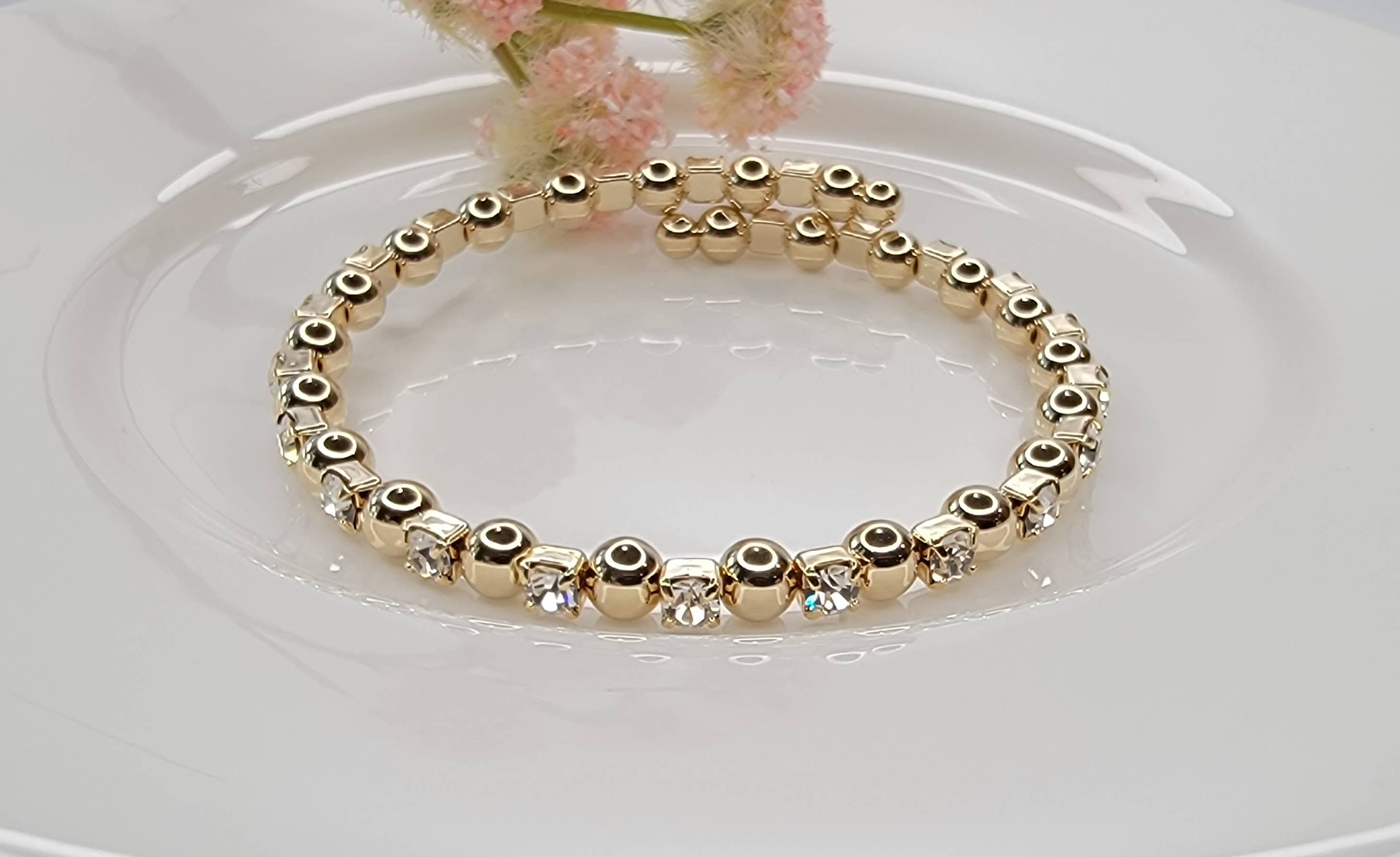 BETTYOH INC – Pulseira de missangas por atacado – Contas redondas/Pulseira empilhável Pedras Mix0