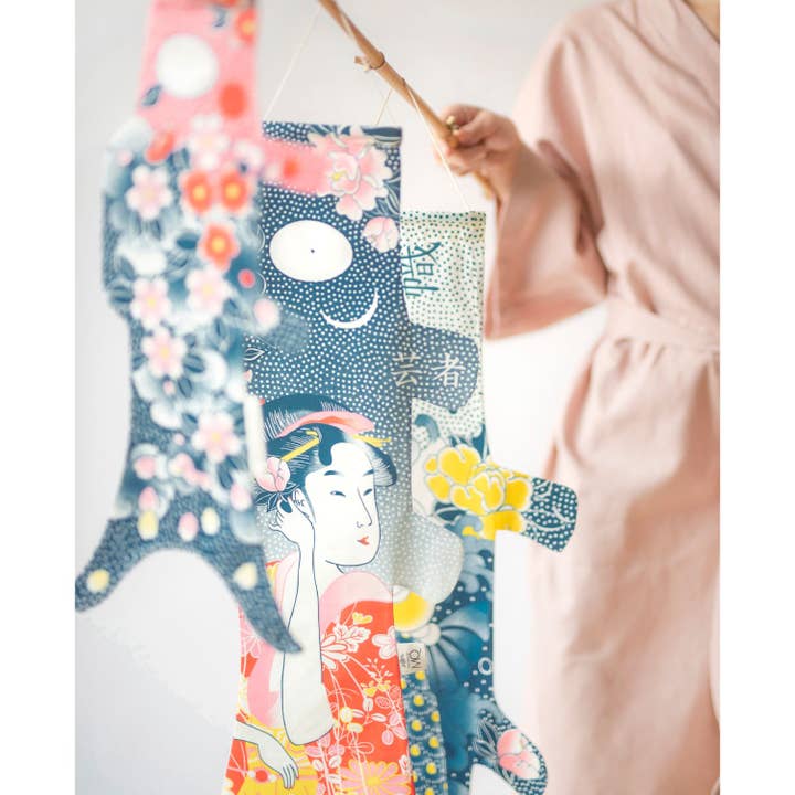 MADAME MO - Wholesale Wall Accent - Koinobori Tattoo Sakura - Japanese windsock outdoor decor