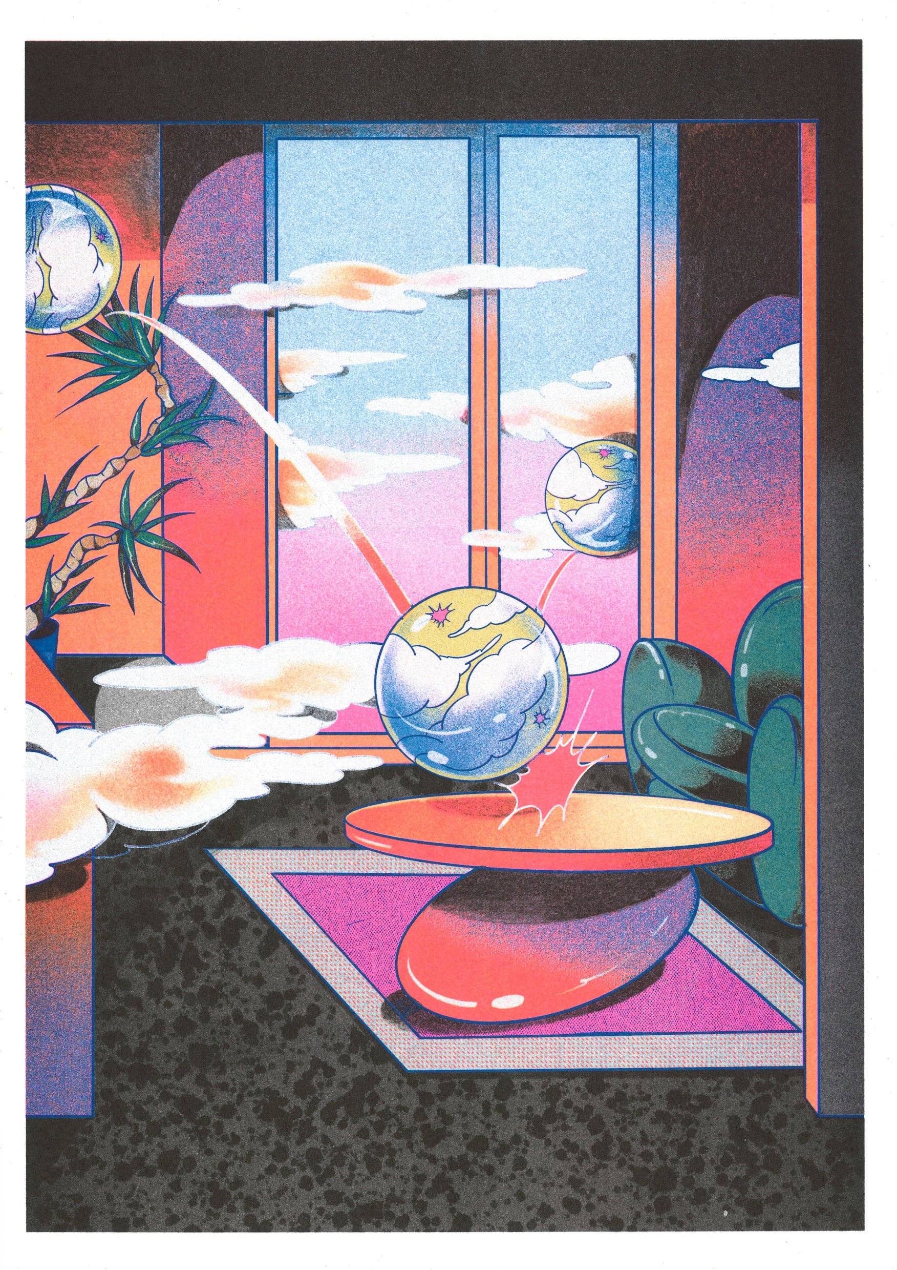 KIBLIND Atelier - Vendita all'ingrosso Poster - Poster A3 - Beya Panicha - Cloudy Room Night1