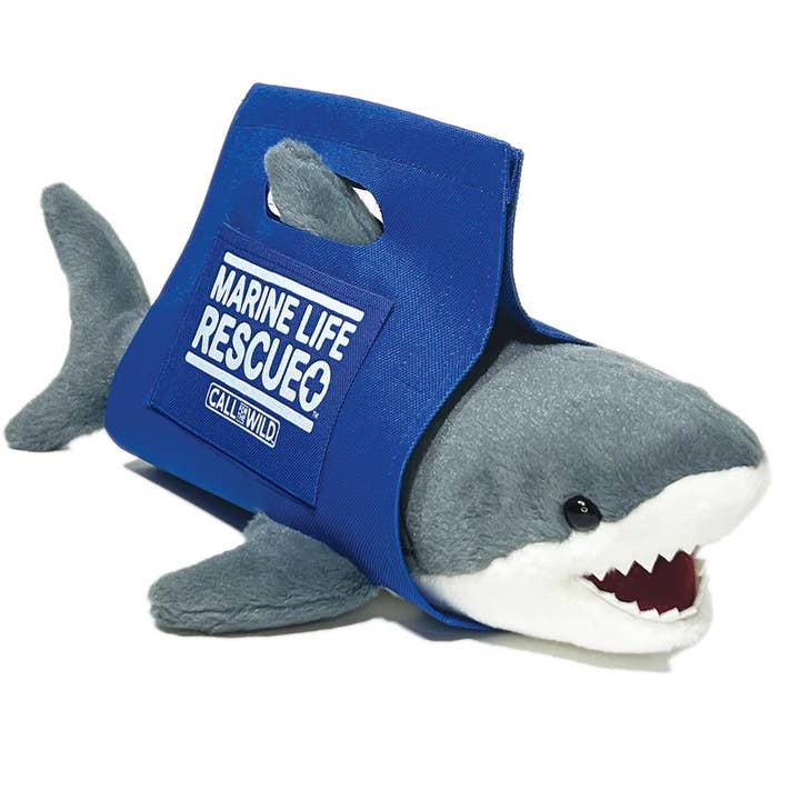 MARINE LIFE RESCUE PROJECT – Peluche - Crianças e bebés por atacado – Peluche Grande Tubarão Branco com Meta de Resgate2