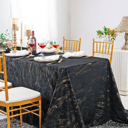 Gilded Marble Holland Velvet Rectangular Tablecloth for wholesale by Radyan Fabrics