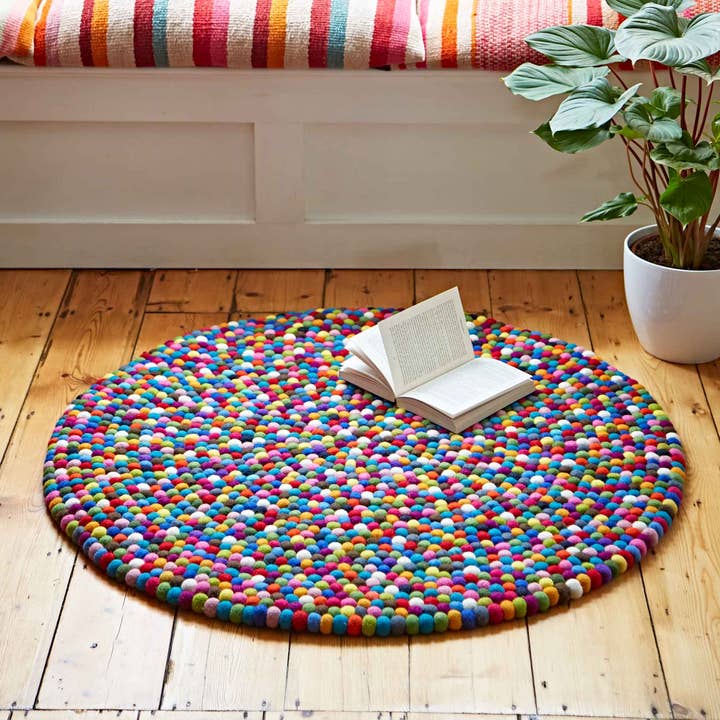 Handmade Felt Ball Rug for wholesale by The Paper High Gift Company Limited