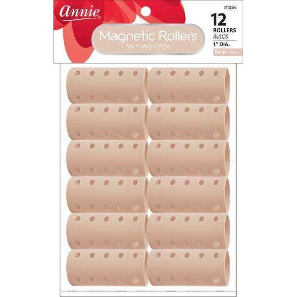Annie International, Inc. - Wholesale Hair Curlers - Annie Magnetic Rollers 1In 12Ct Beige0