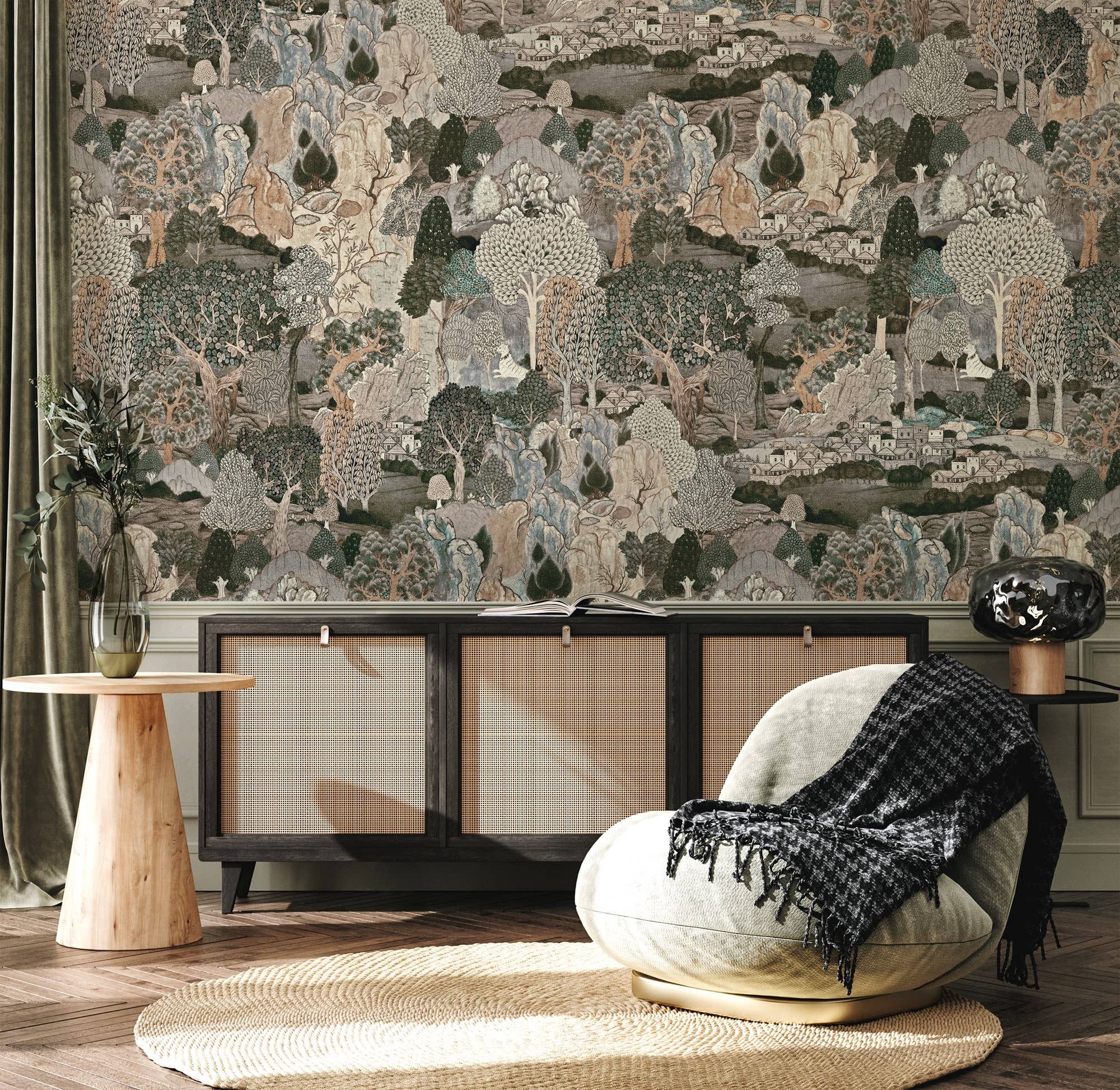 GK Home Decor – wholesale Wallpaper – Vintage Woodland Tapestry Wallpaper Mural2