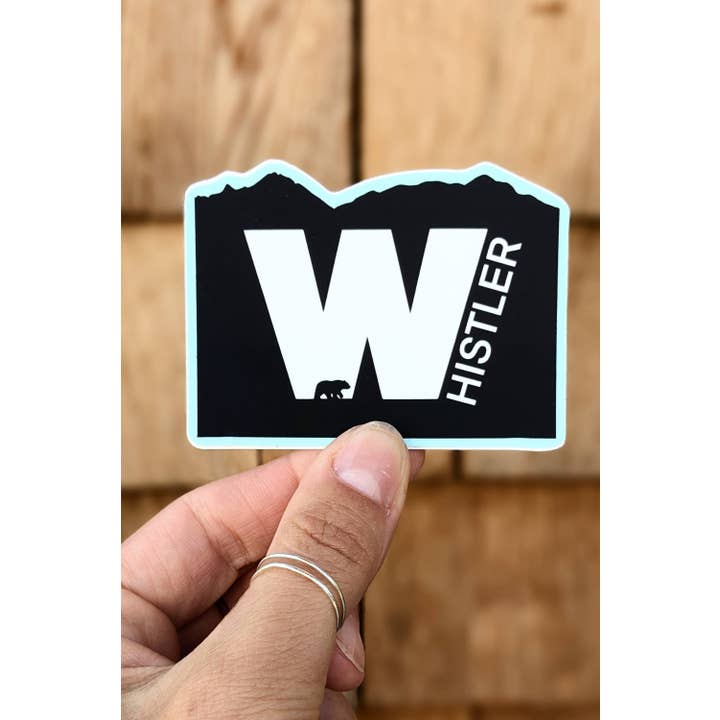 Northwest By Nature - Wholesale Sticker - W Whistler Blackcomb Bear Mountain Outline Sticker