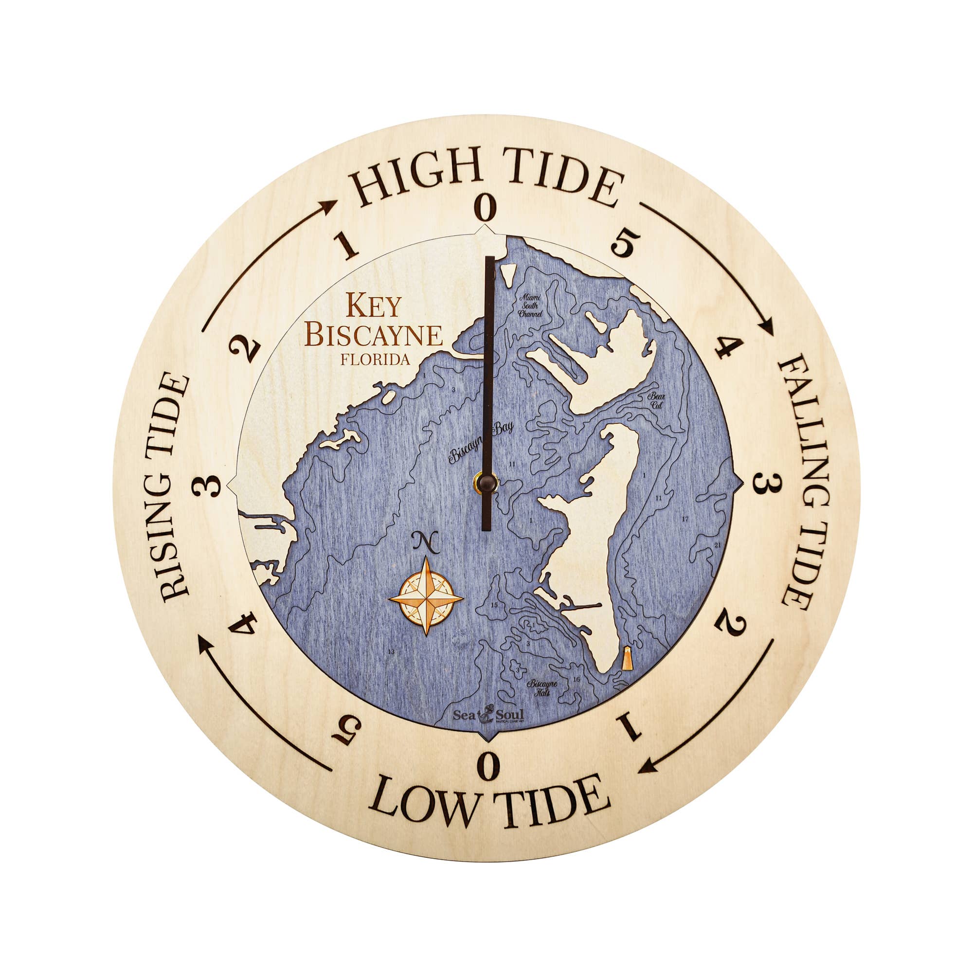 Sea & Soul Nautical Chart Art - Wholesale Wall Clock - Florida East Coast Nautical Chart Tide Clock-Many Locations104