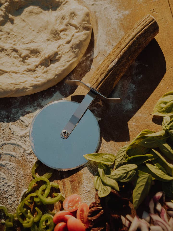 Elk Antler Pizza Cutter – Rustic Kitchen Tool for wholesale by Montana Antler Mercantile