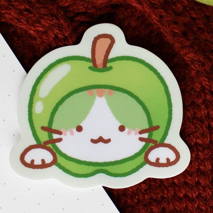 Miko Green Apple • Small Vinyl Sticker for wholesale by Sam’s Scribbles
