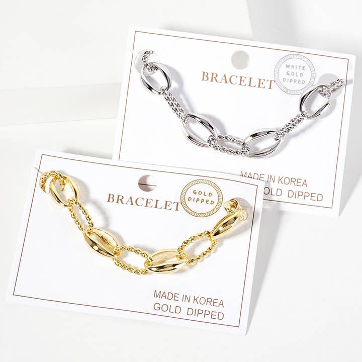 Guldpläterat repkedjelänkarmband för wholesale av Sensibling Corp.