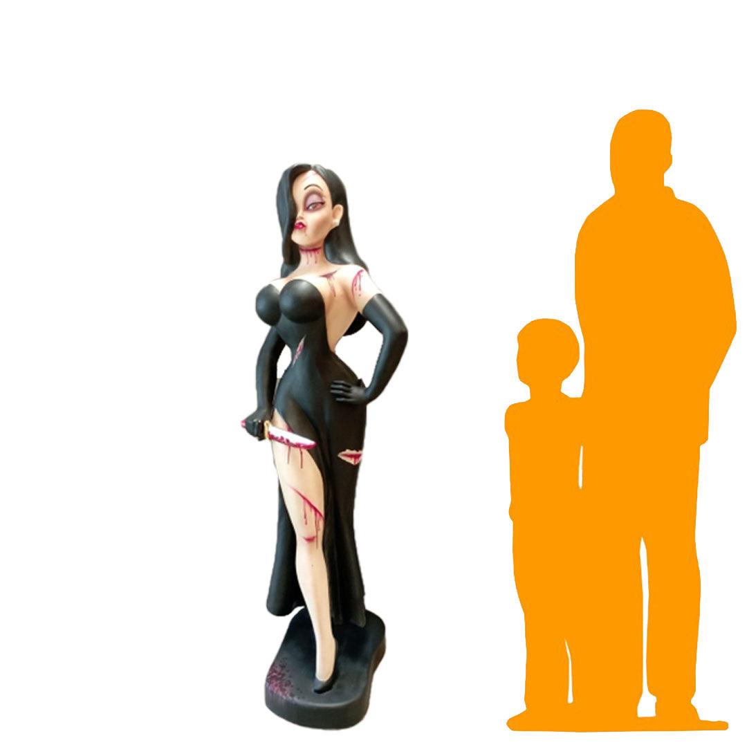 LM Treasures - Wholesale Decorative Figurine - Scary Jessica in Black Life Size Statue1