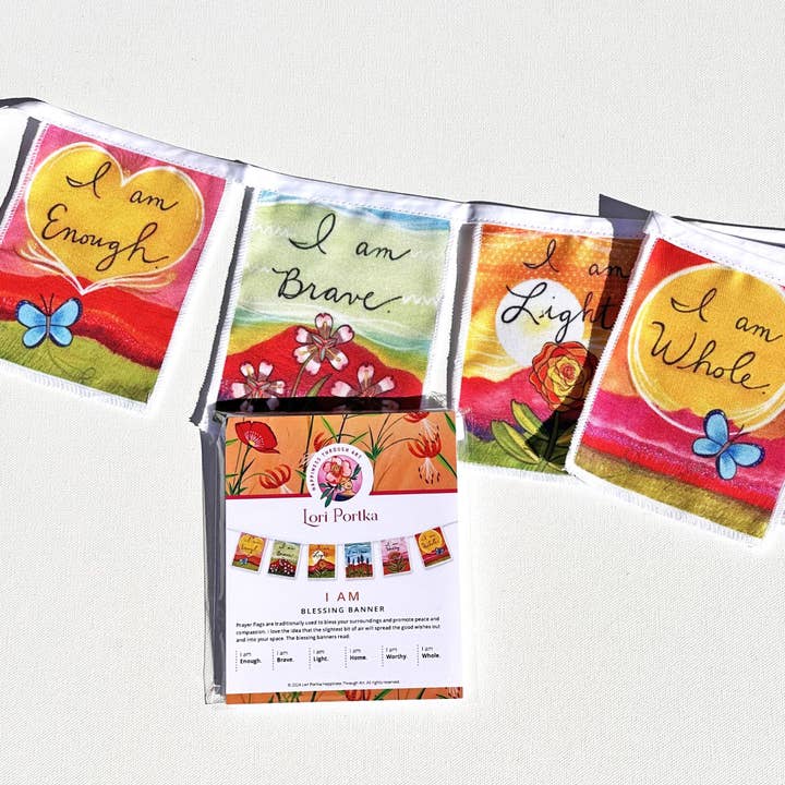 I Am Cloth Banner for wholesale by Lori Portka - Happiness Through Art