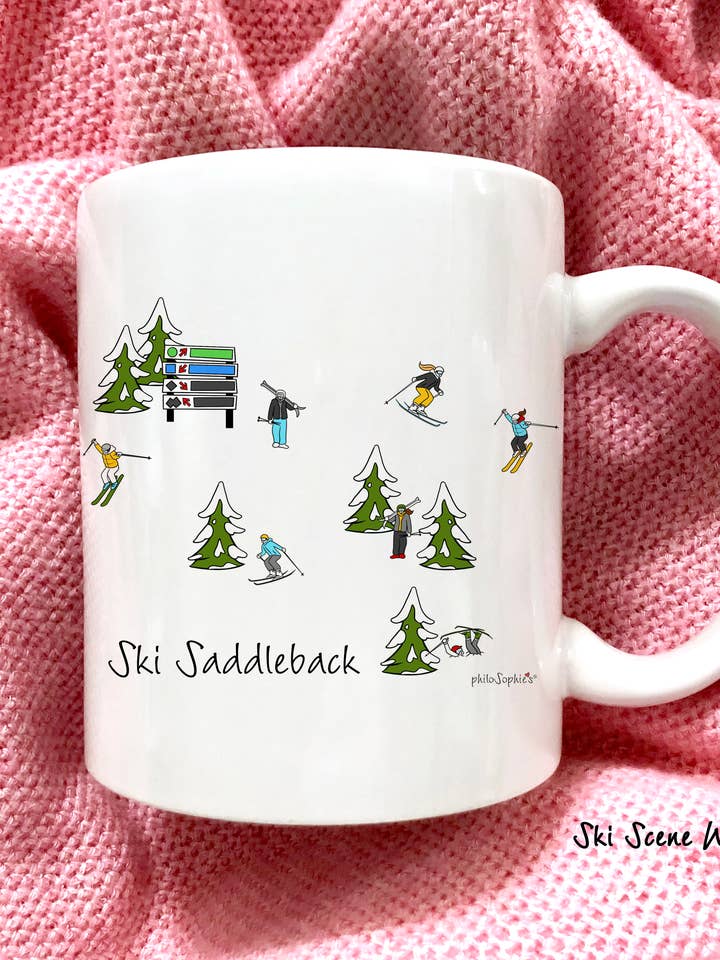 Skiers : 11 ounce, Lodge Ski, Mountain, Ski Resort for wholesale by philoSophie's Stationery & Gifts