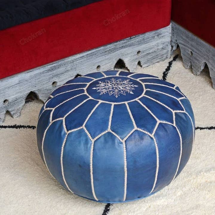 Marokkaanse leren poef, Marokkaanse Ottomaanse poef, Marokkaanse poef voor wholesale door craftberber