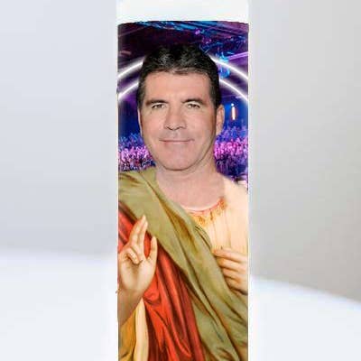 Simon Cowell Celebrity Prayer Candle for wholesale by Cool Story Gifts
