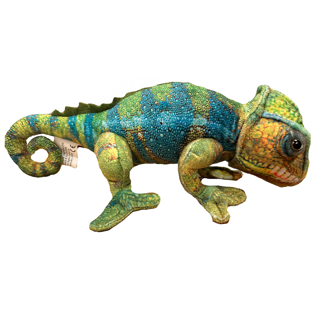 Texas Toy Distribution - Wholesale Stuffed/Plush Toy - Kids & Baby - Chameleon Blue-Green Plush Reptile 12" Stuffed Animal2