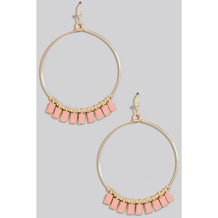The Looks by Fame Accessories - Wholesale Dangle Earrings - Epoxy Charms Hoop Dangle Earrings
