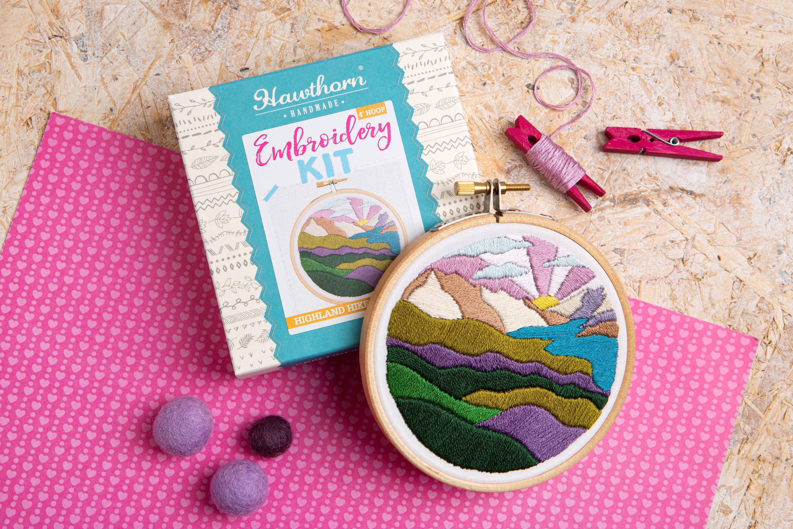 Hawthorn Handmade (US Duties Paid) - Wholesale Craft Sewing Kit - Highland Hike Mini Embroidery Kit | Complete Craft Kit for Beginners1
