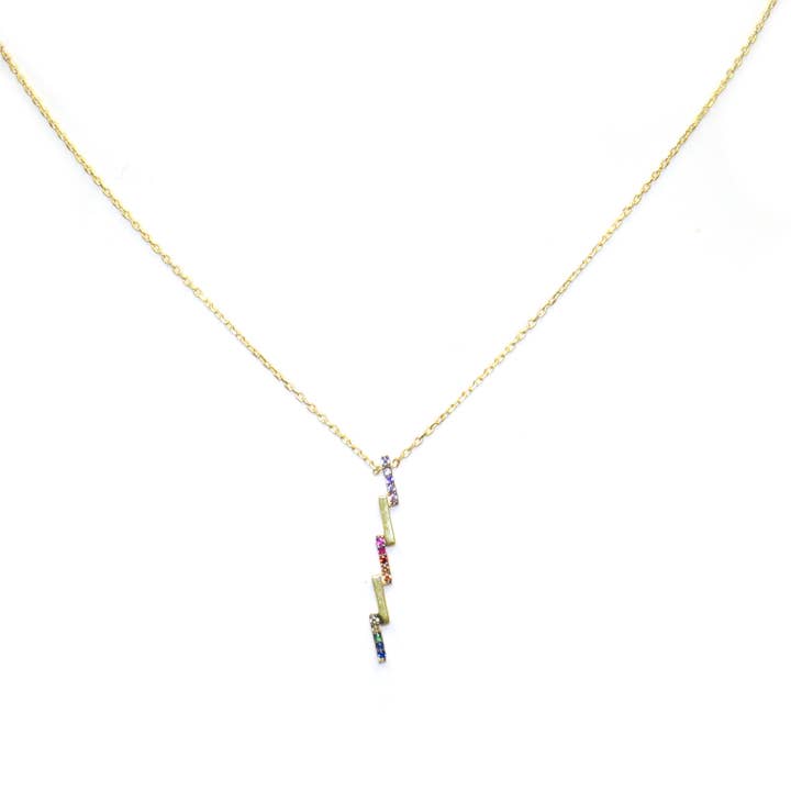 rainbow lightening pendant necklace for wholesale by Marlyn Schiff