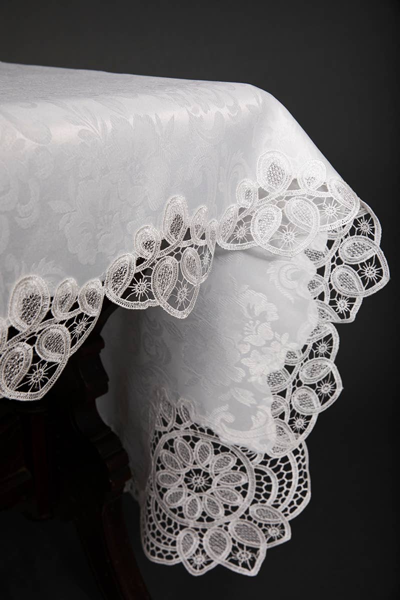 Xia Home Fashions & Manor Luxe – Großhandel Tischdecken – Antebella Bestickte Cutwork-Tischdecke mit Spitze4