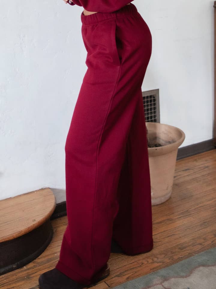 TICTOC - Wholesale Athletic Sweatpants/Joggers - Women's - LANI Cloud Fleece Wide Leg Sweatpants Stretch Waist & Pocket7