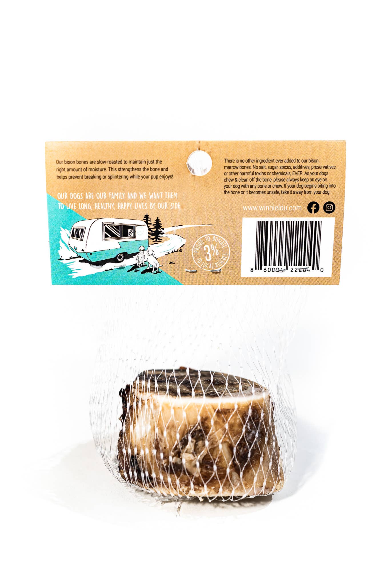 Winnie Lou - Wholesale Pet Treats - Dog - Bison Marrow Bone - 2"2