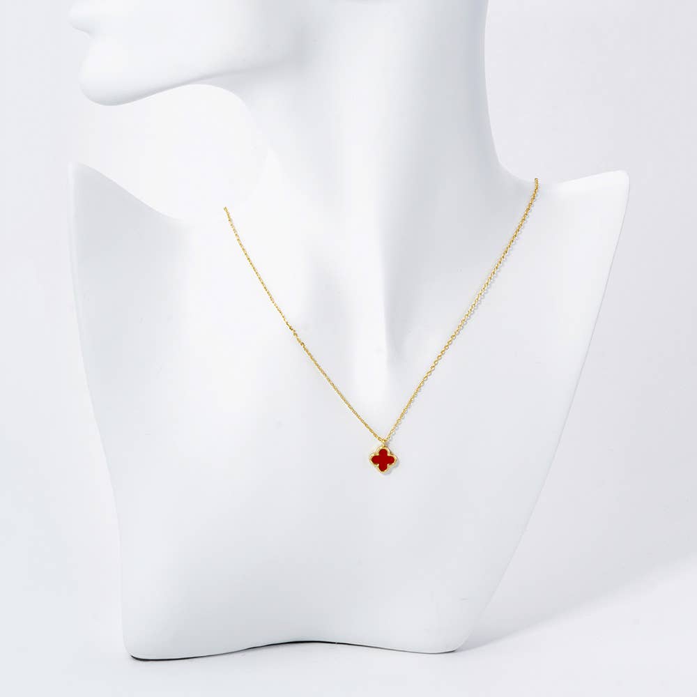 Sensibling Corp. - Wholesale Pendant/Charm Necklace - Gold Dipped Quatrefoil Pendant Necklace2