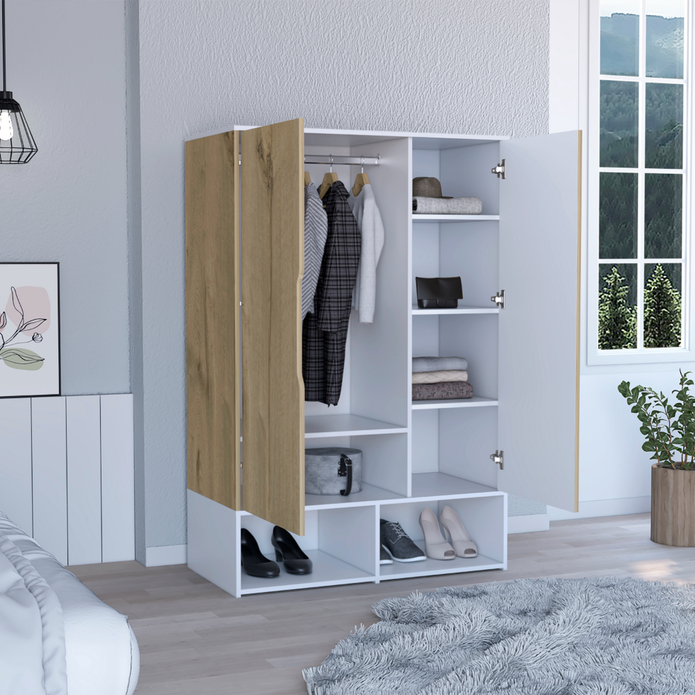 Treevol Furniture - Wholesale Cabinet - Armoire Barletta, Bedroom, Light Oak / White2